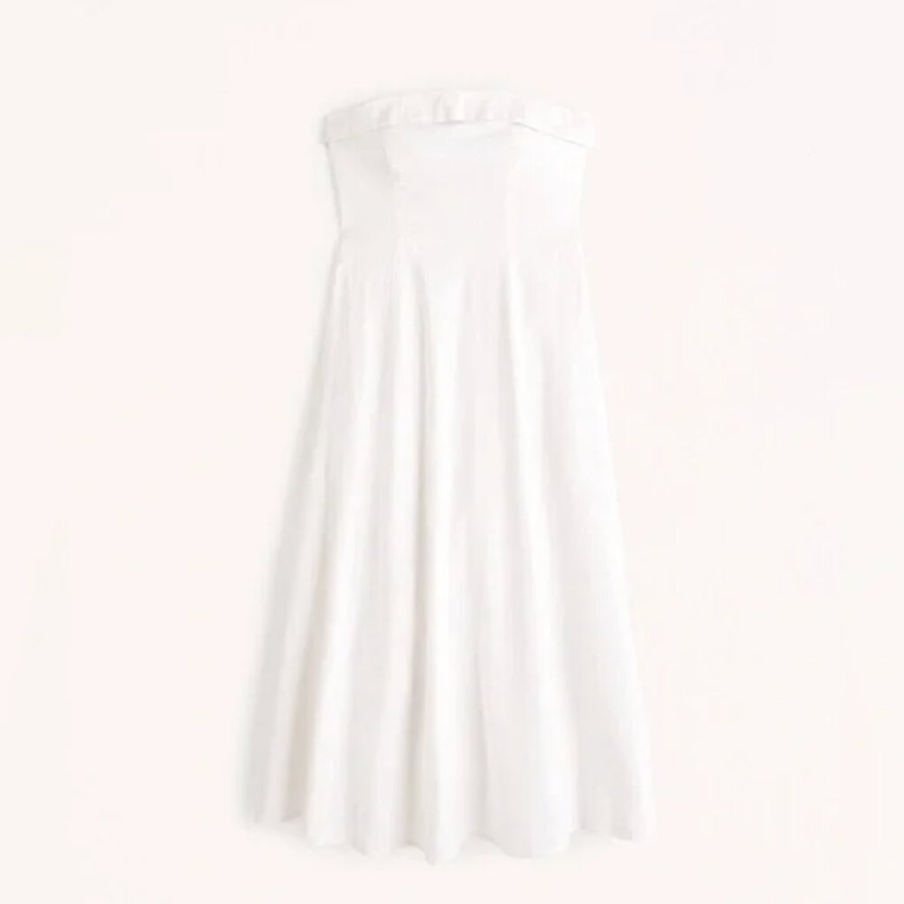 Abercrombie & Fitch - Tailored White A-line Tube Dress -NWT- S